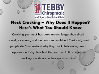 Neck Cracking – Why Does it Happen? Here’s What You Should Know