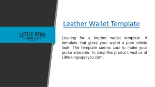 Leather Wallet Template  Littlekingsupplyco