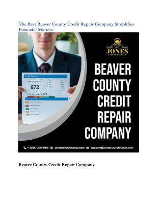 The Best Beaver County Credit Repair Company Simplifies Financial Matters