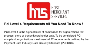 Pci Level 4 Requirements All You Need To Know !