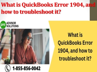 What is QuickBooks Error 1904, and how to troubleshoot it