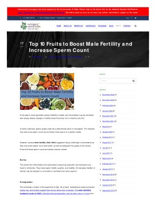 Top 10 Fruits to Boost Male Fertility and Increase Sperm Count