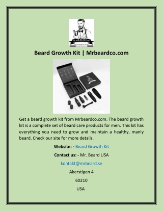 Beard Growth Kit  Mrbeardco