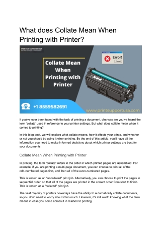 collate on printer meaning