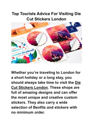 Top Tourists Advice For Visiting Die Cut Stickers London