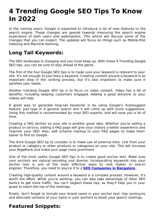 4 Trending Google SEO Tips To Know In 2022.