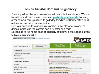 How to transfer domains to godaddy