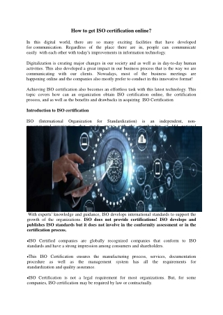How to get ISO certification online
