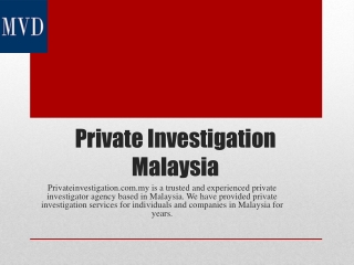 Private Investigation Malaysia