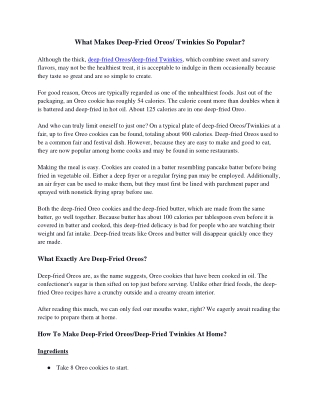 What Makes Deep-Fried Oreos_ Twinkies So Popular