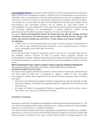 Immunoglobulin Market