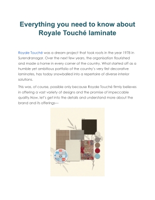 Everything you need to know about Royale Touché laminate - Royale Touche