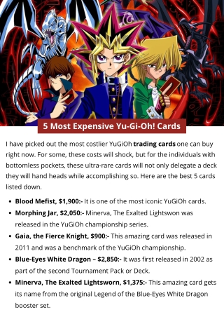 5 Most Expensive Yu-Gi-Oh! Cards