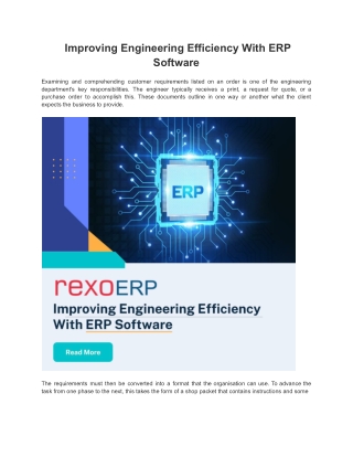 Improving Engineering Efficiency With ERP Software