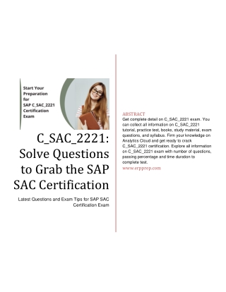 C_SAC_2221: Solve Questions to Grab the SAP SAC Certification