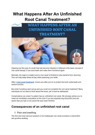 What Happens After An Unfinished Root Canal Treatment?