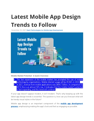 Latest Mobile App Design Trends to Follow