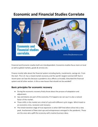 Economic and Financial Studies Correlate