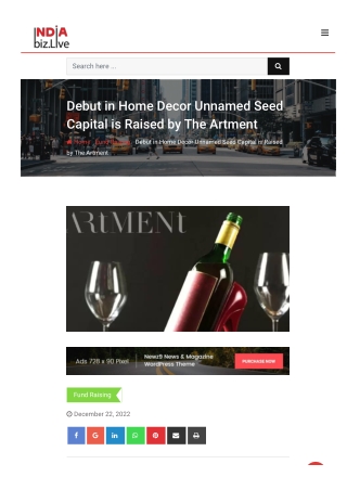 Debut in Home Decor Unnamed Seed Capital is Raised by The Artment 