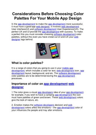 Considerations Before Choosing Color Palettes For Your Mobile App Design