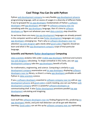 Cool Things You Can Do with Python