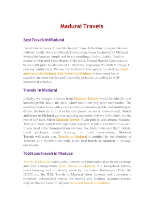 Madurai Travels