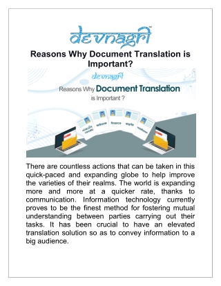 Reasons Why Document Translation is Important?