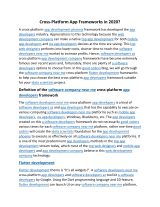 Cross-Platform App Frameworks in 2020