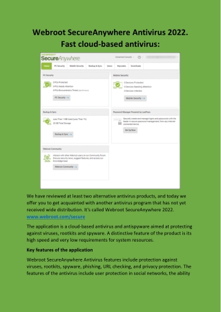 Webroot SecureAnywhere Antivirus 2014