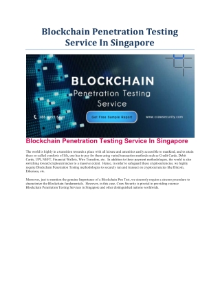 Blockchain Penetration Testing Service In India