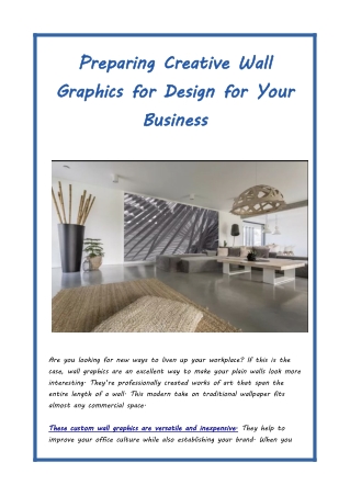 Preparing Creative Wall Graphics for Design for Your Business