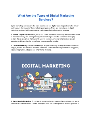 What Are the Types of Digital Marketing Services?