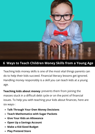 6  Ways to Teach Children Money Skills from a Young Age