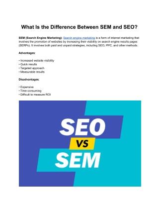 What Is the Difference Between SEM and SEO?