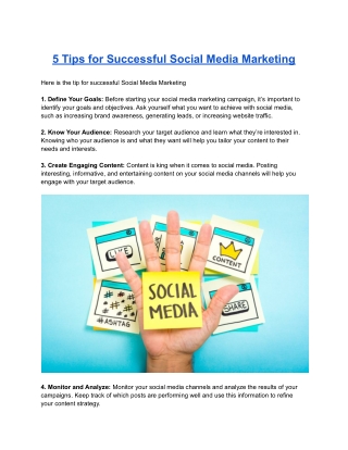 5 Tips for Successful Social Media Marketing