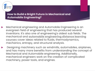 How to Build a Bright Future in Mechanical Engineering