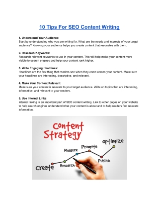 10 Tips For SEO Content Writing