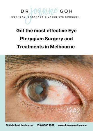 Get the most effective Eye Pterygium Surgery and Treatments in Melbourne