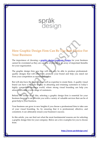 How Graphic Design Firm Can Be The Best Choice For Your Business