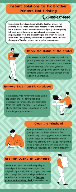 Instant Solutions to Fix Brother Printer Not Printing  1-855-277-9993