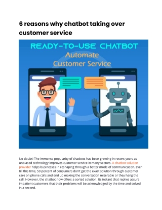 6 reasons why chatbot taking over customer service
