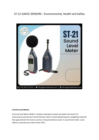 ST-21 GAXCE SENSORS - Environmental, Health and Safety
