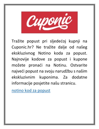 notino kod za popust | Cuponic.hr