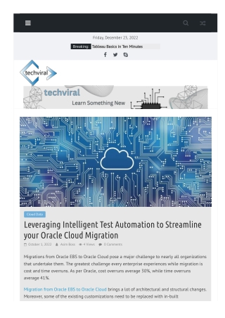 Leveraging Intelligent Test Automation to Streamline your Oracle Cloud Migration