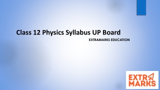 Class 12 Physics Syllabus UP Board