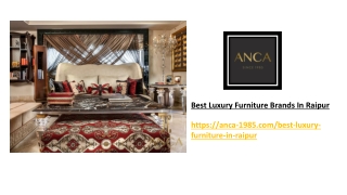 Best Luxury Furniture Brands in Raipur