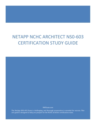 NetApp NCHC Architect NS0-603 Certification Study Guide PDF