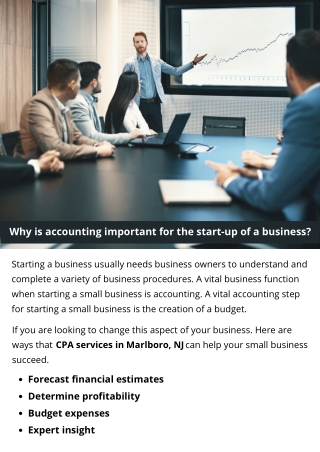 Why is accounting important for the start-up of a business?