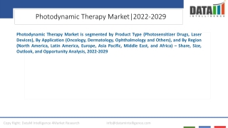 Photodynamic Therapy Market Forecast 2022-2029