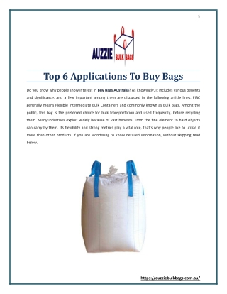 Top 6 Applications To Buy Bags